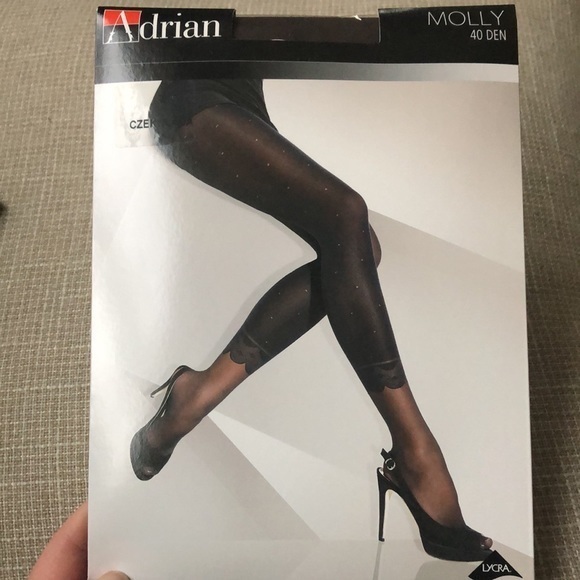 Adrian Accessories - Grey Faux legging design pantyhose nylon tights New